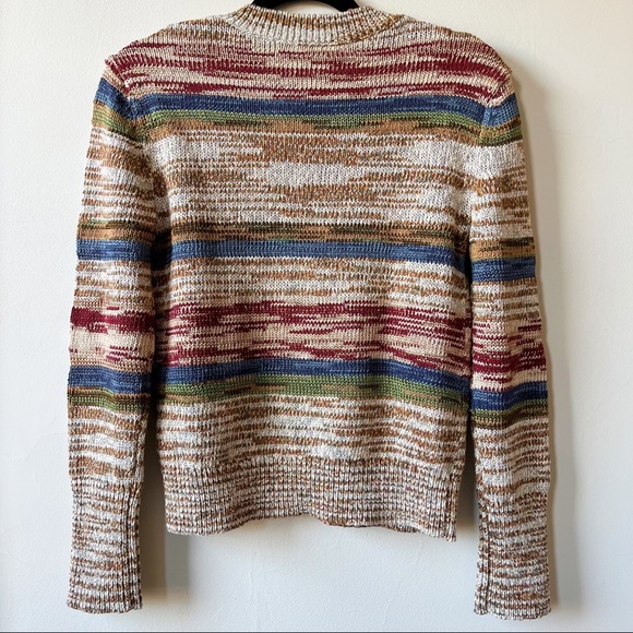 Veronica Beard Sohani Metallic Space-Dyed Cotton Sweater Size XS Shoulder Button - Picture 9 of 12